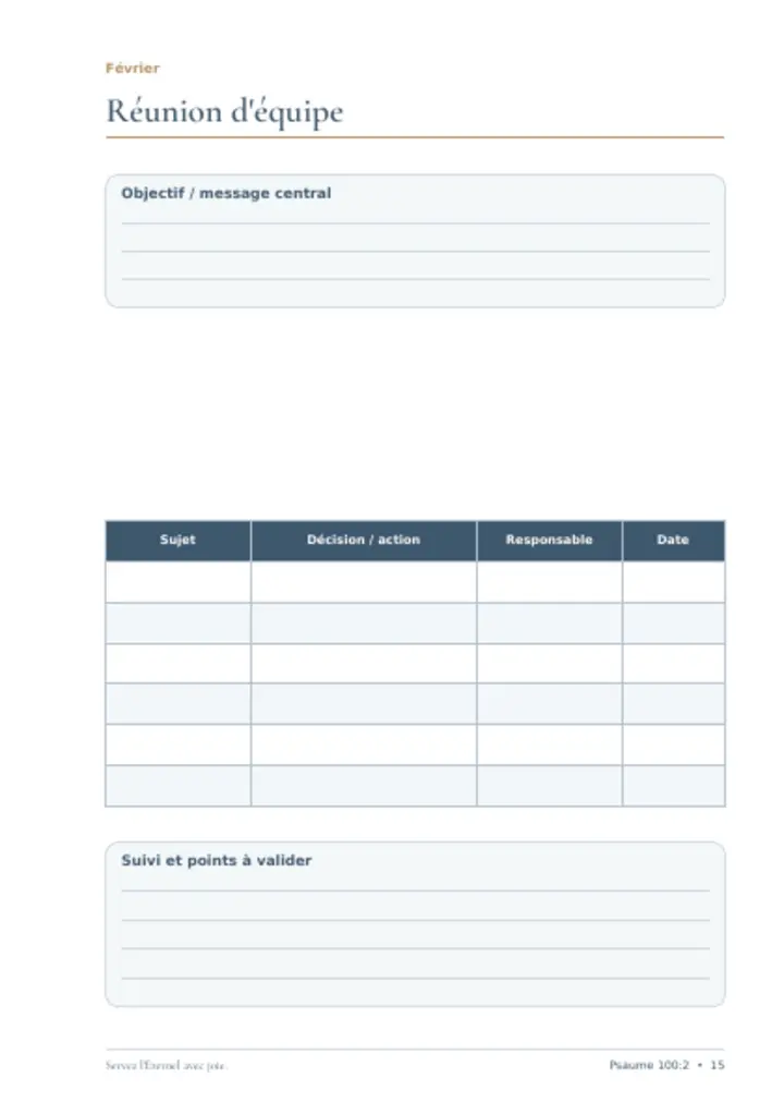 Page intérieure 3 du planner Leadership au quotidien