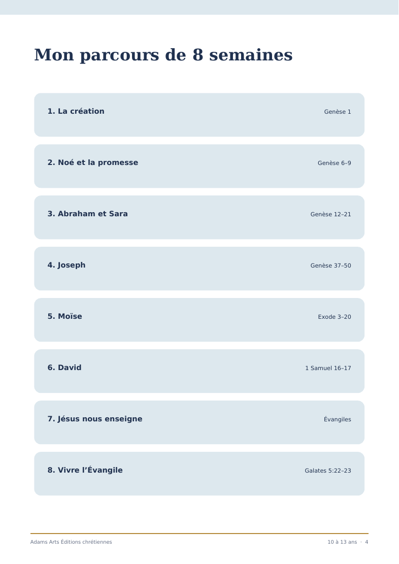 Page intérieure d’activité du cahier Foi en action