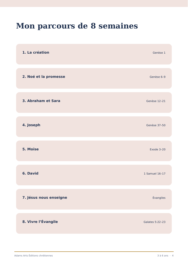 Page intérieure d’activité du cahier Mes vacances avec Dieu