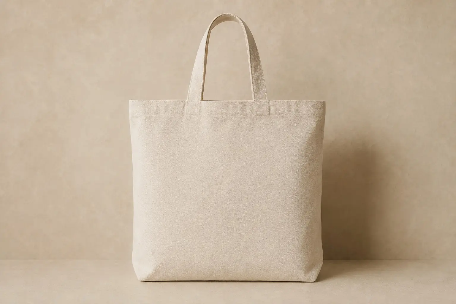Tote bag écru personnalisé avec arche végétale bleu marine et dorée